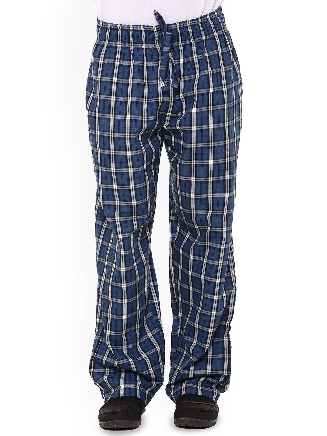 Twist99 Men Checked Pure Cotton Plus Size Mid-Rise Lounge Pant-picture-12