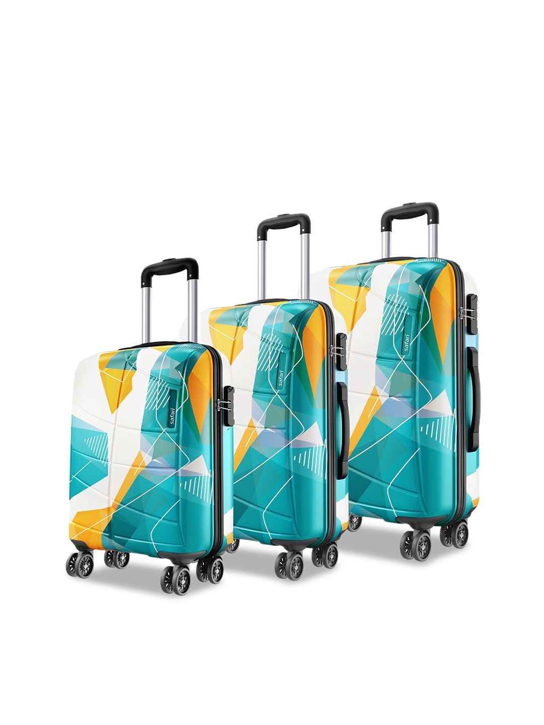 Safari Unisex Luma Neo Set Of 3 Printed Trolley Bgas