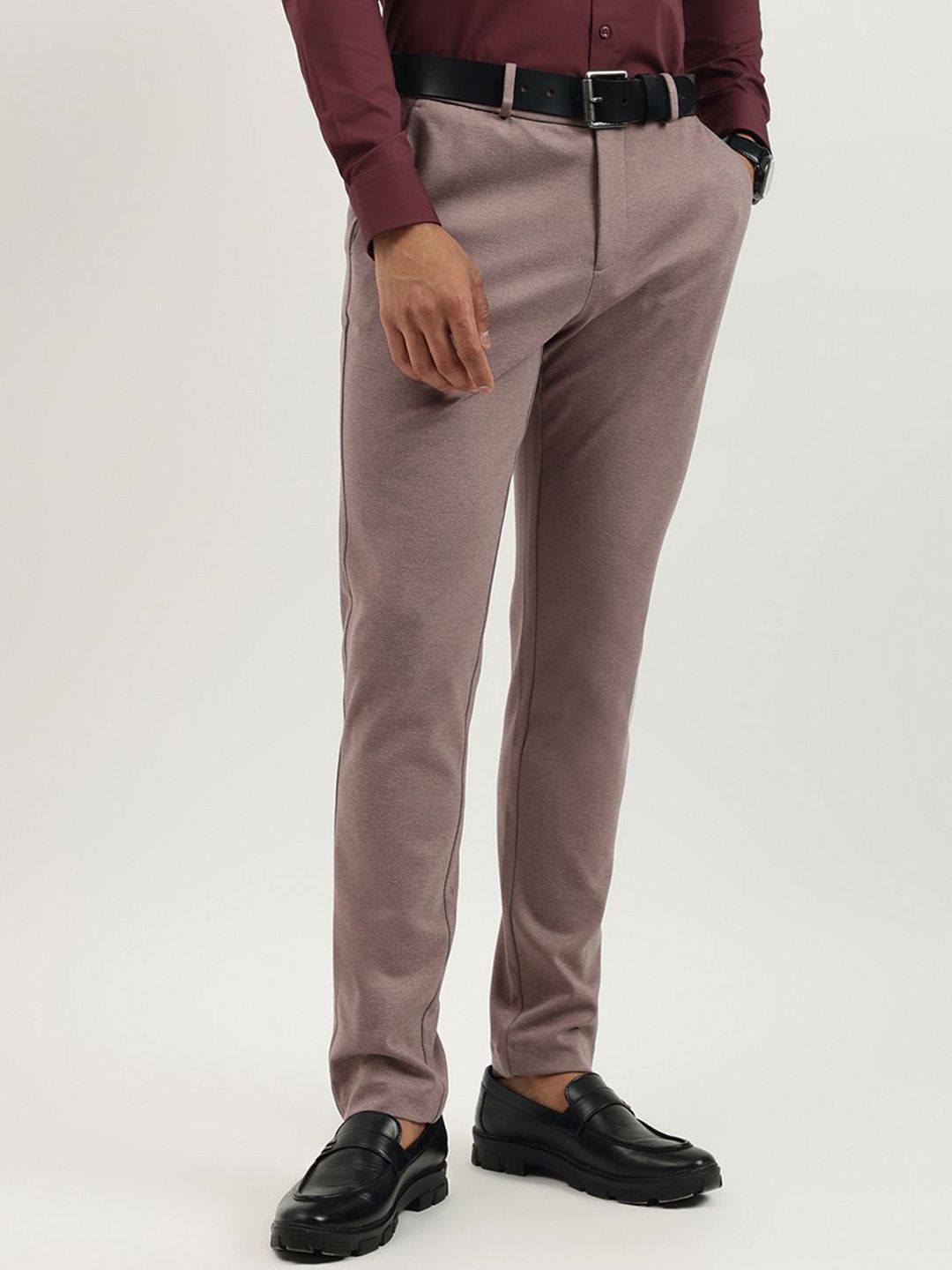 United Colors of Benetton Men Textured Relaxed Fit Mid-Rise Formal Trousers-picture-37