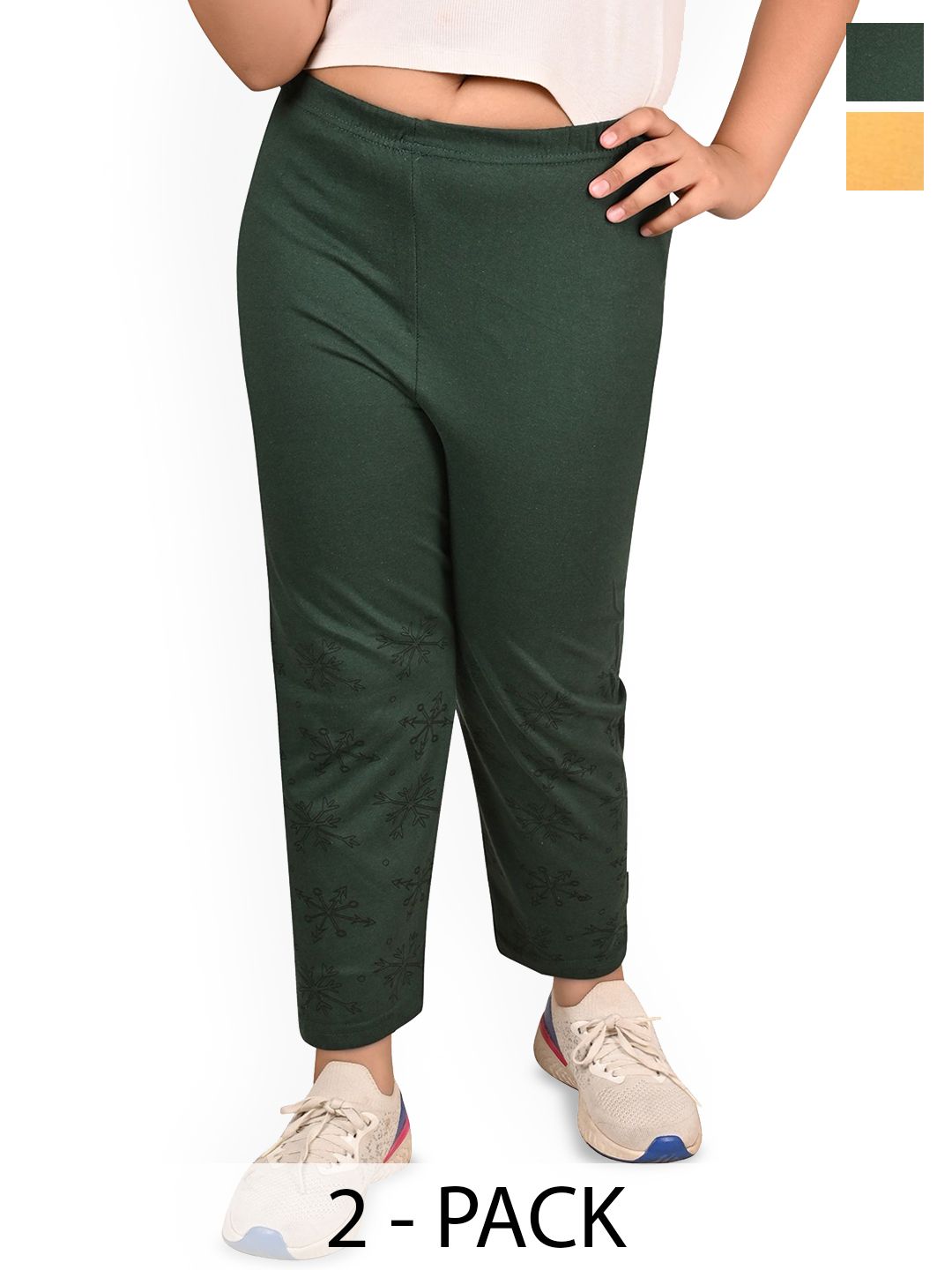 BAESD Girls Pack Of 2 Bottom Printed Cotton Lounge Pants-picture-44