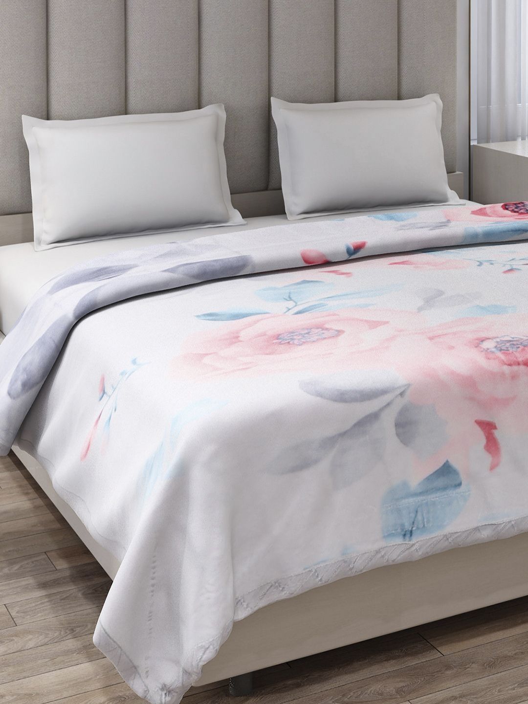 Monte Carlo Moon Valley Plus Blue Printed Heavy Winter Double Bed Blanket 871 GSM-picture-31