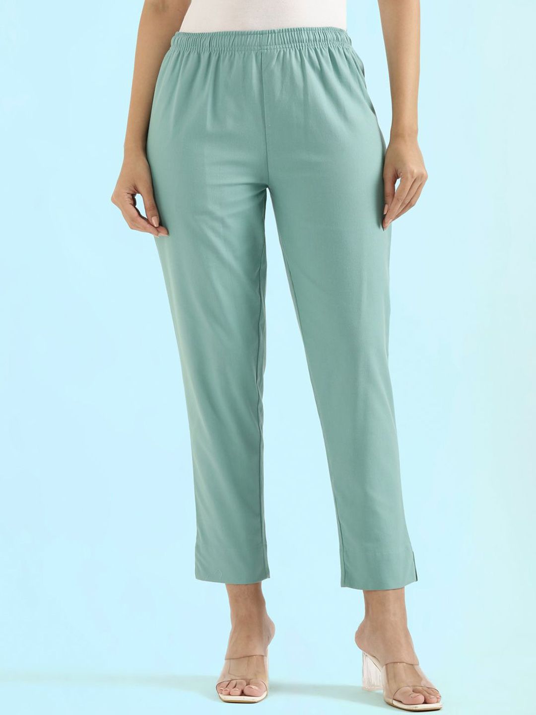 Go Colors Women Relaxed Fit Mid-Rise Trousers-picture-16