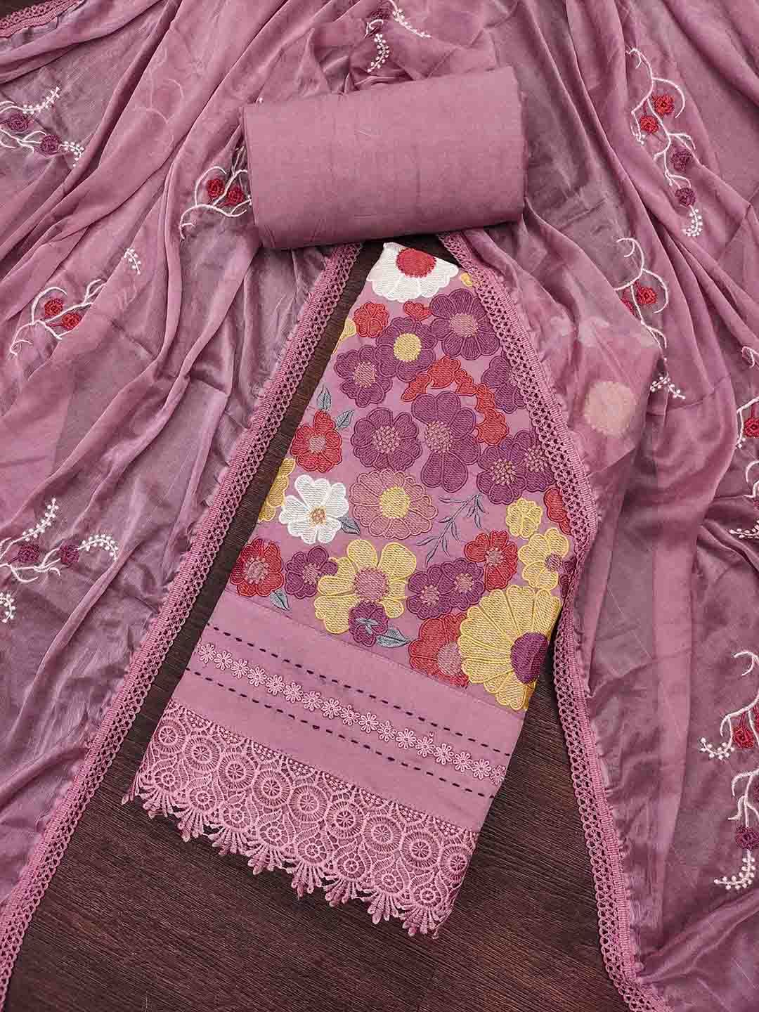 Blissta Embroidered Unstitched Dress Material-picture-30