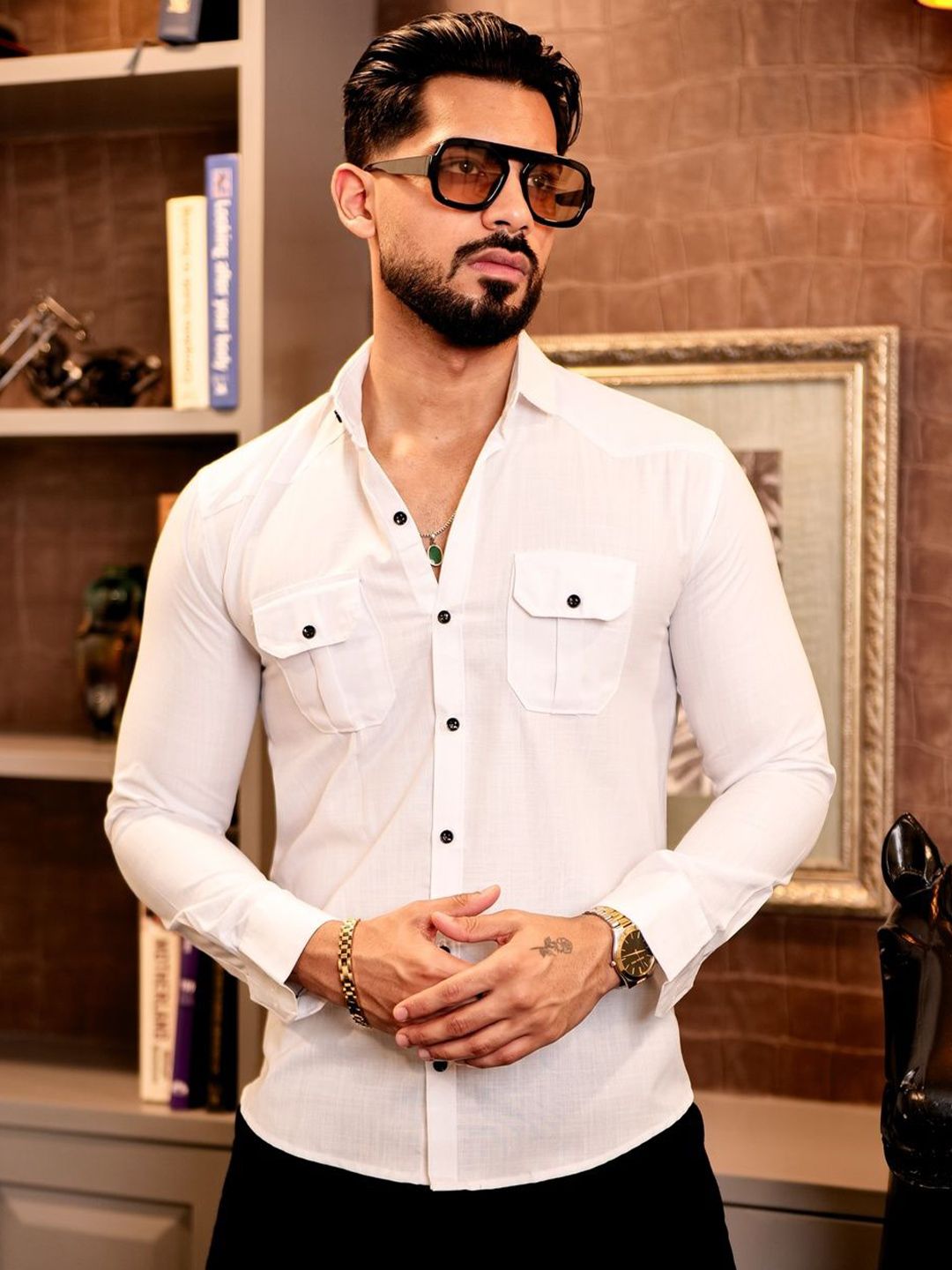 IKON FASHION Original Fit Spread Collar Cotton Casual Shirt-picture-26