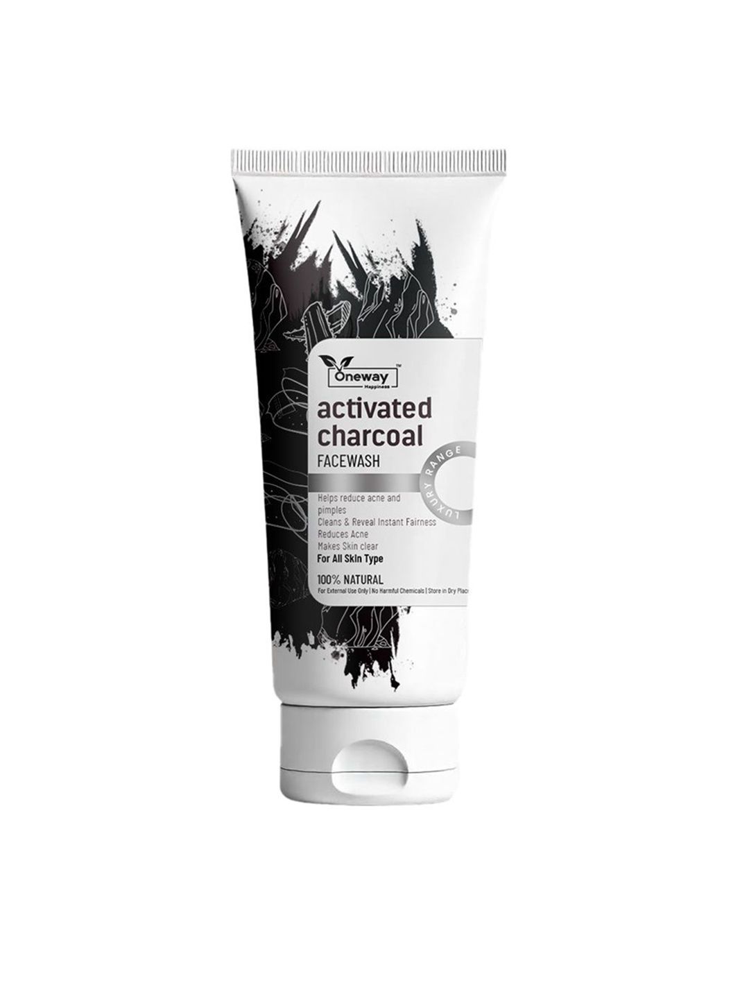 Oneway Happiness Activated Charcoal Face Wash - 100 ml-image-2