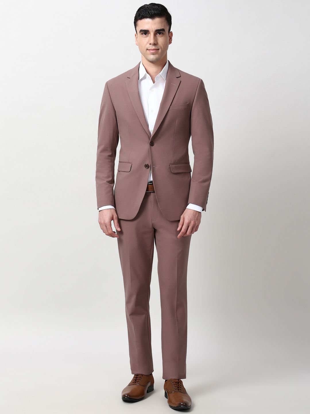Peter England Elite Notched Lapel Slim-Fit Single-Breasted Two-Piece Suit-picture-46