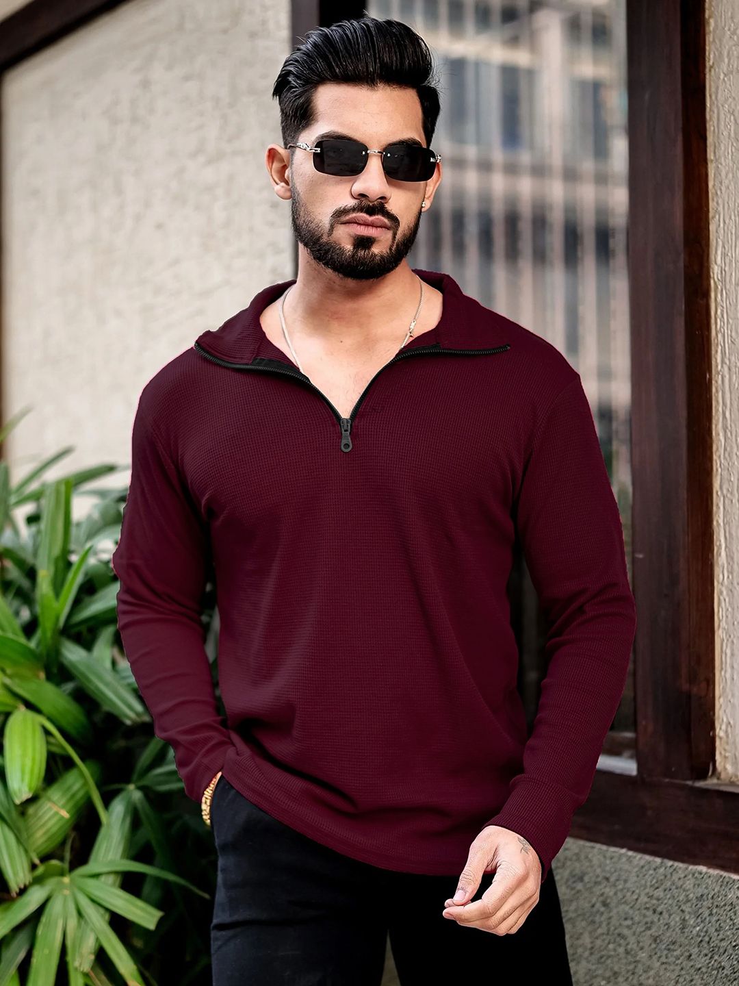 Kasendra Men Solid Henley Neck Cotton T-shirt-picture-12