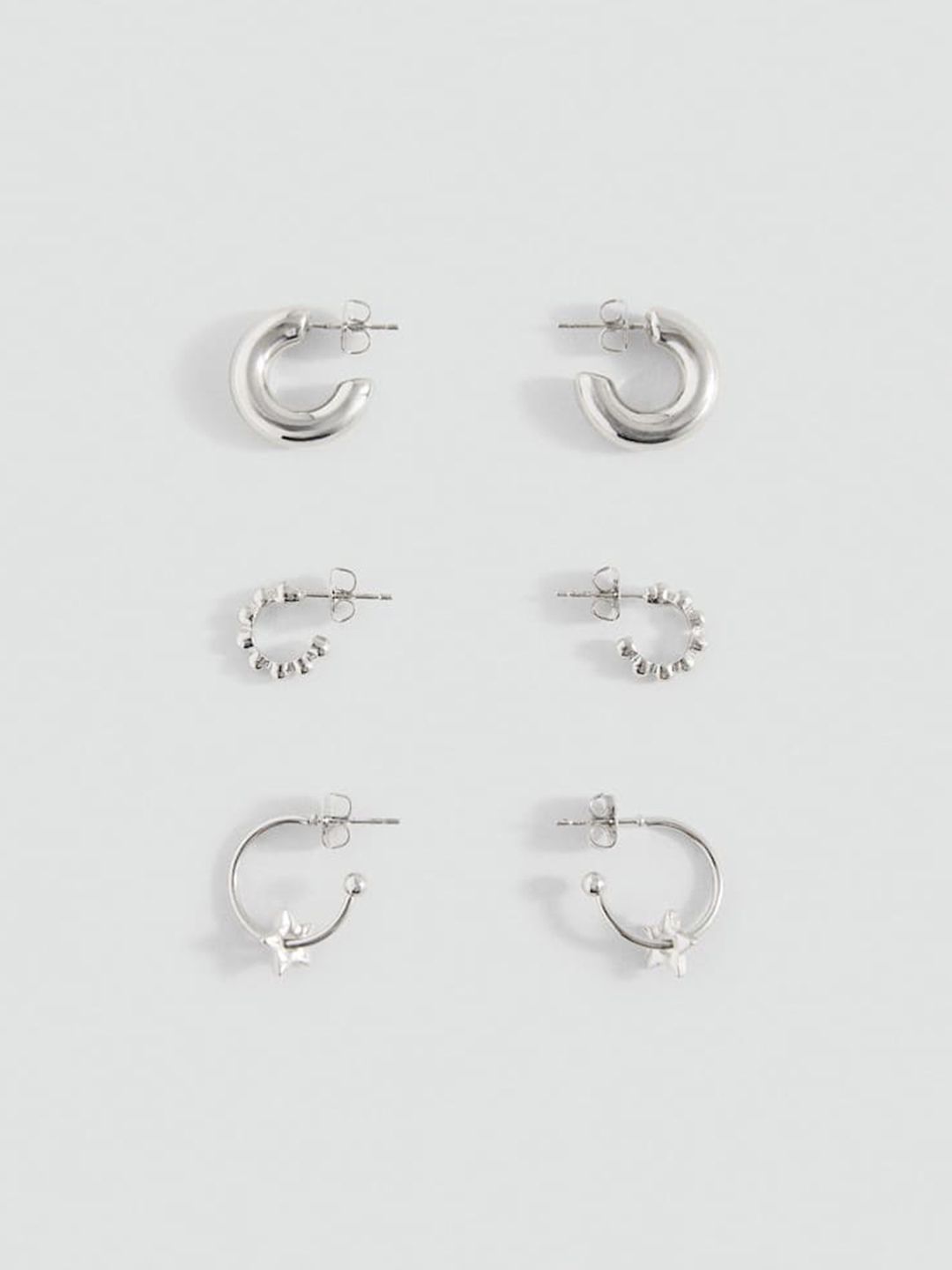 Mango Kids Teen Girls Set of 3 Half Hoop Earrings