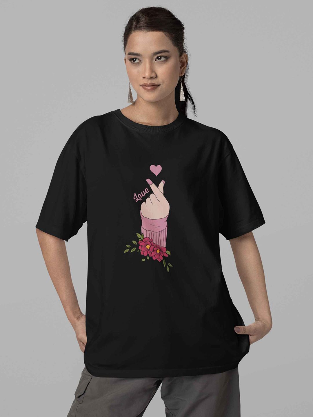 Hatke Trends Women Graphic Printed Round Neck Cotton Oversized T-shirt-picture-34