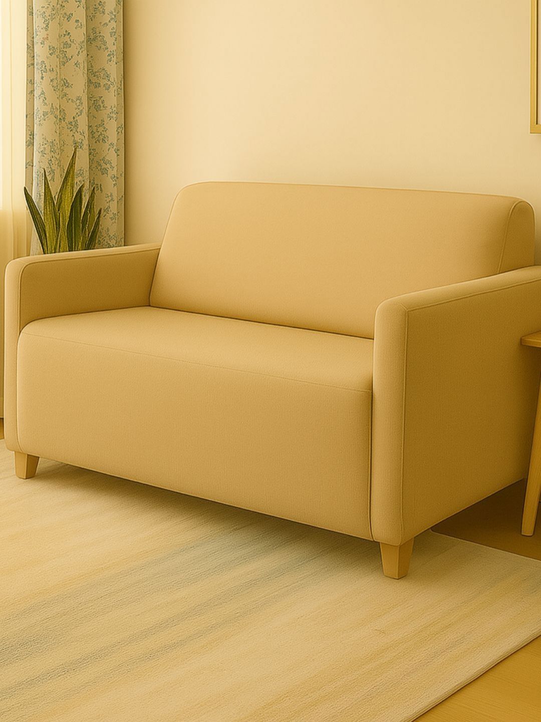 Aura Beige Straight 1 Seater Washable Sofa Cover-picture-49