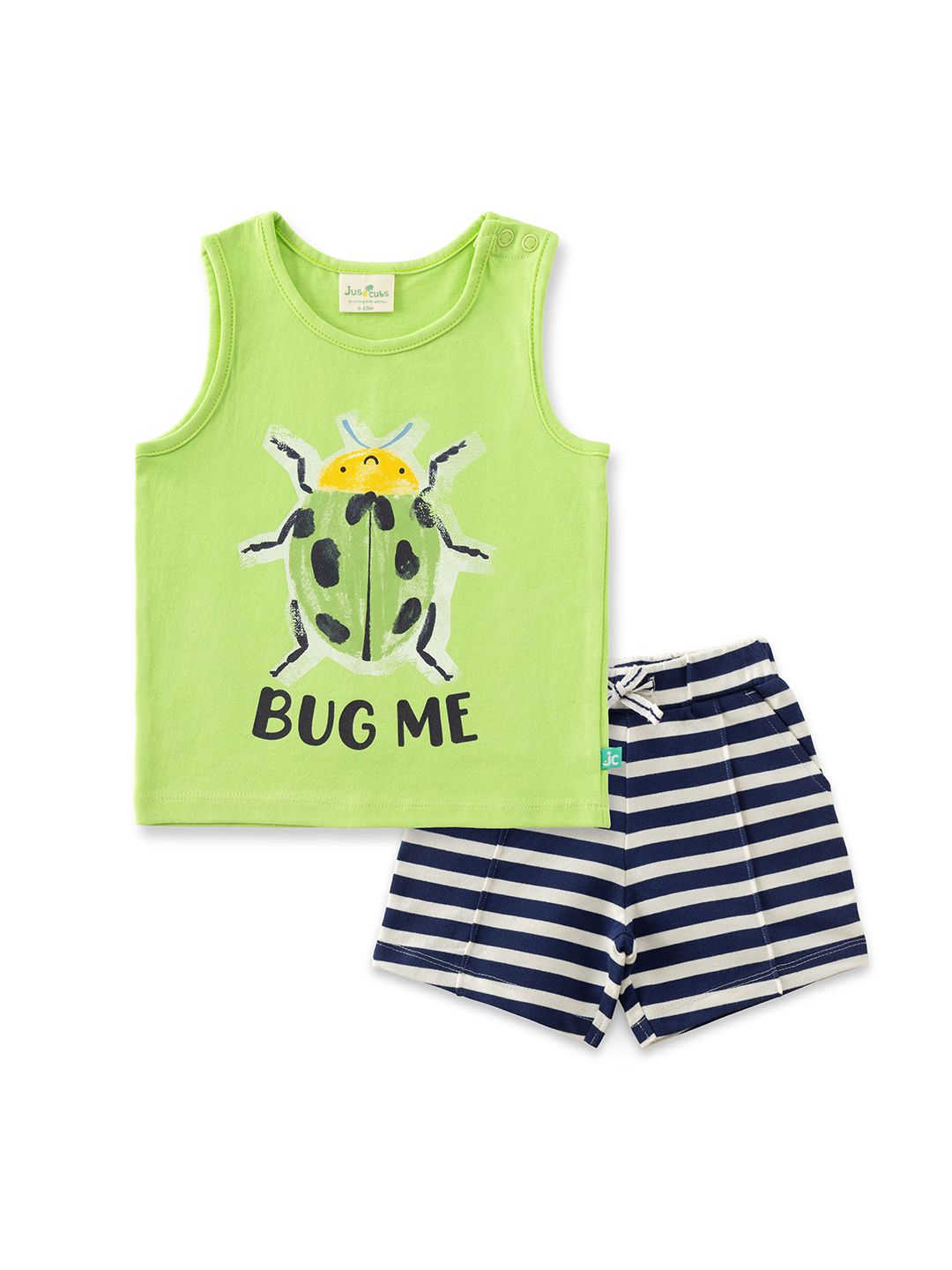 JusCubs Boys Prined T-shirt with Striped Shorts Pure Cotton Clothing Set-picture-48