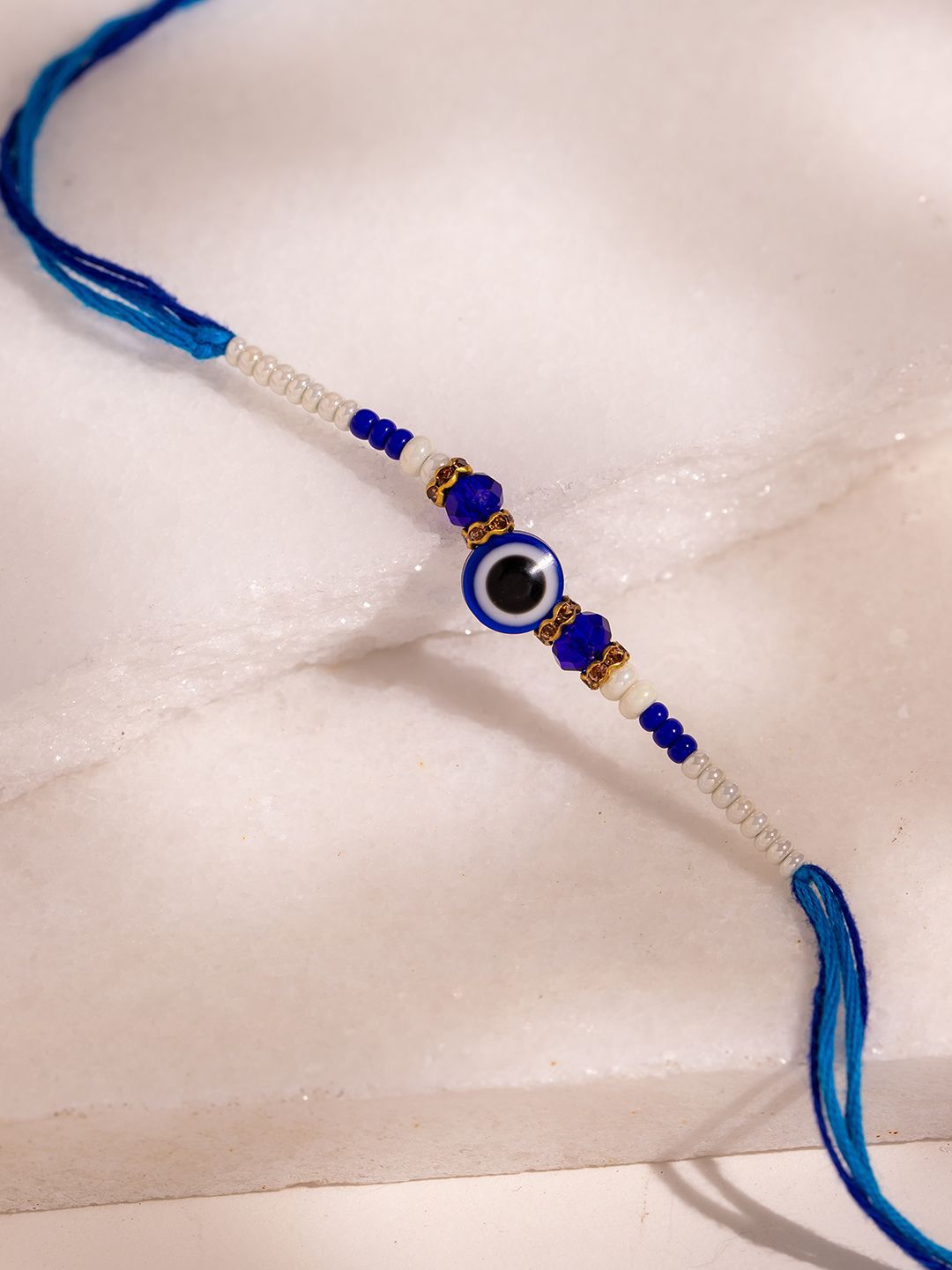 IMARA Stones Studded & Beaded Evil Eye Thread Rakhi-picture-45