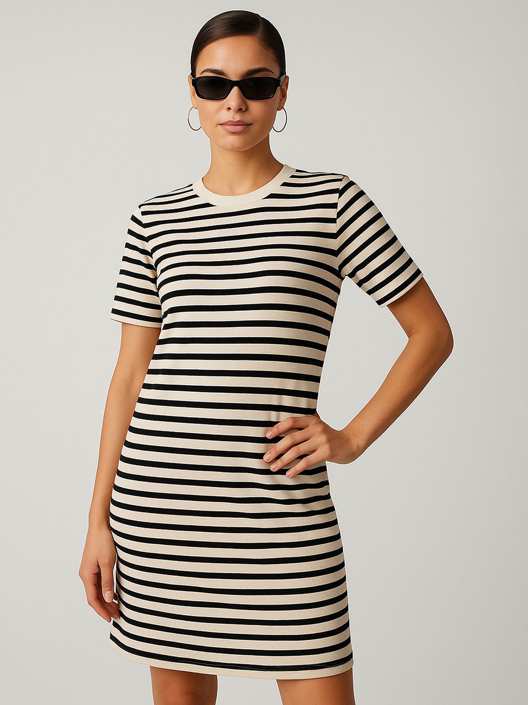 SASSAFRAS Women Polka Dot Print T-shirt Dress