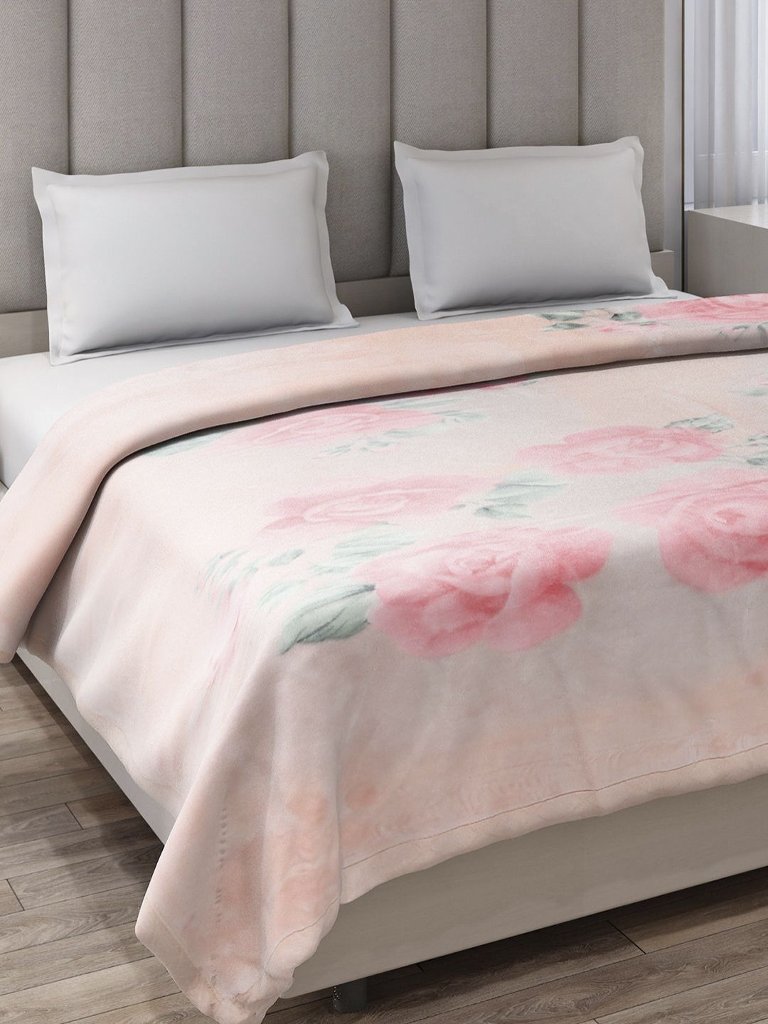 Monte Carlo Moon Valley Plus Pink & Green Printed Heavy Winter Double Bed Blanket 871 GSM-image-10