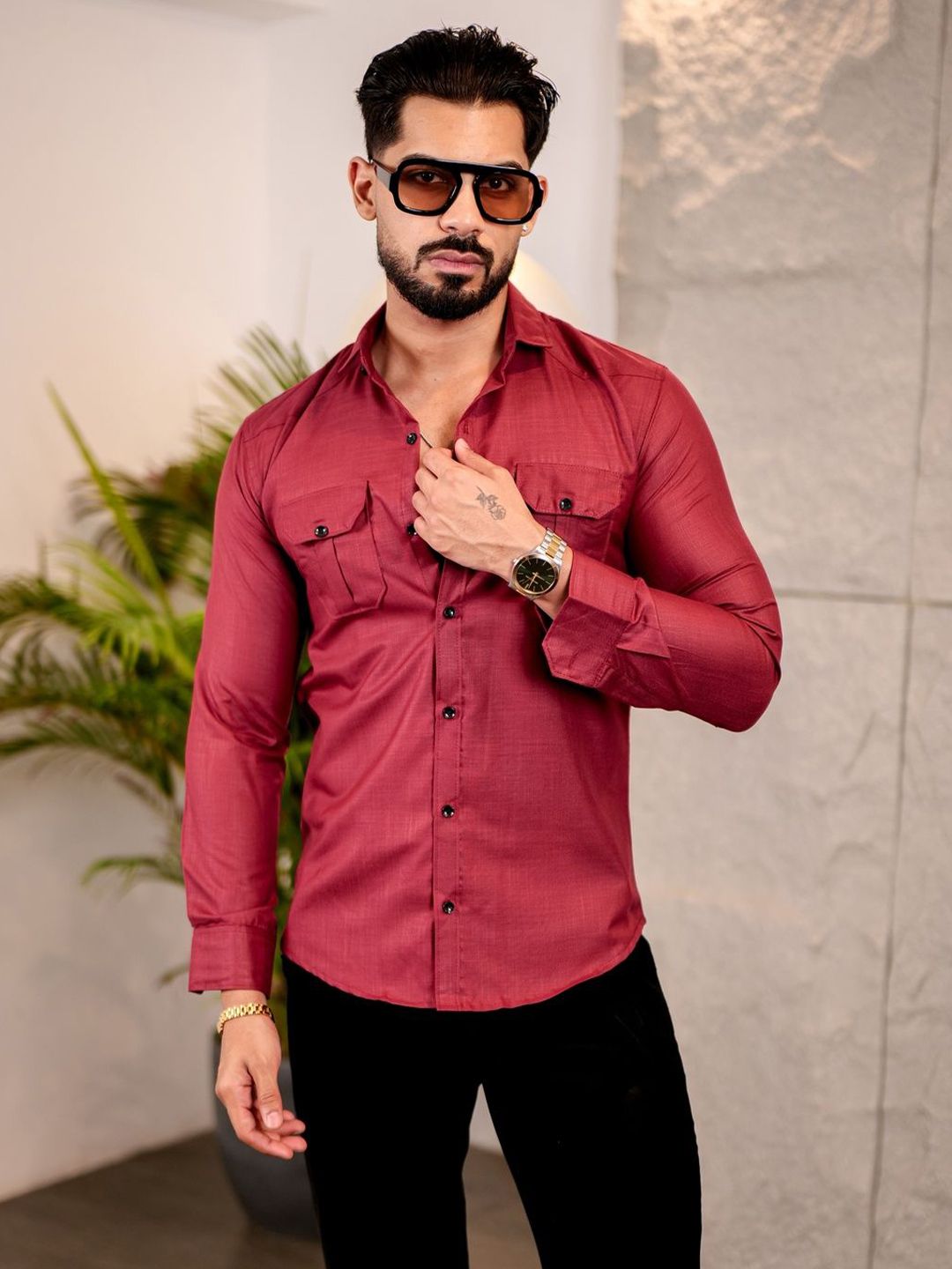 IKON FASHION Original Fit Spread Collar Cotton Casual Shirt-picture-25