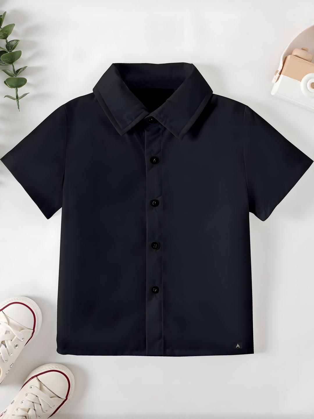 DUTT CREATION Boys Black Polycotton Shirts-picture-33
