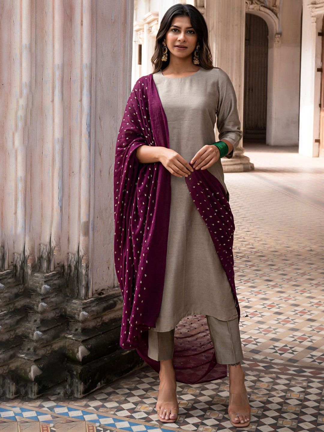 DMUNESH FASHION Women Regular Kurta & Pyjamas With Dupatta