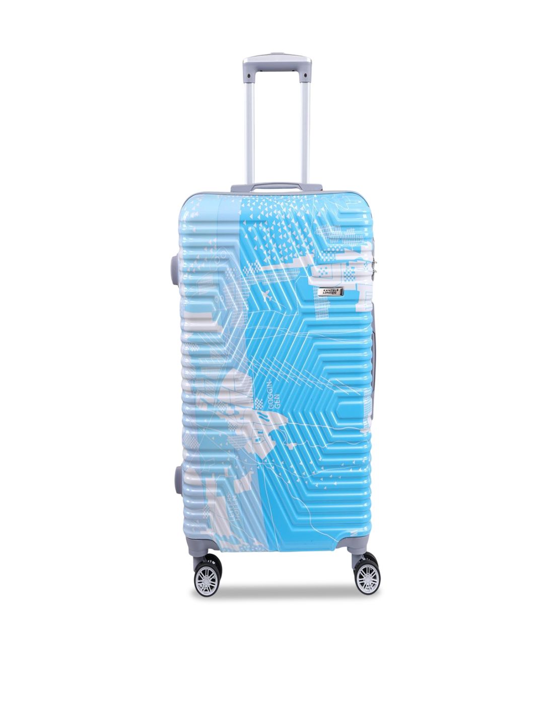 Kandel London Blue Printed Hardcase Trolley Bag-image-17