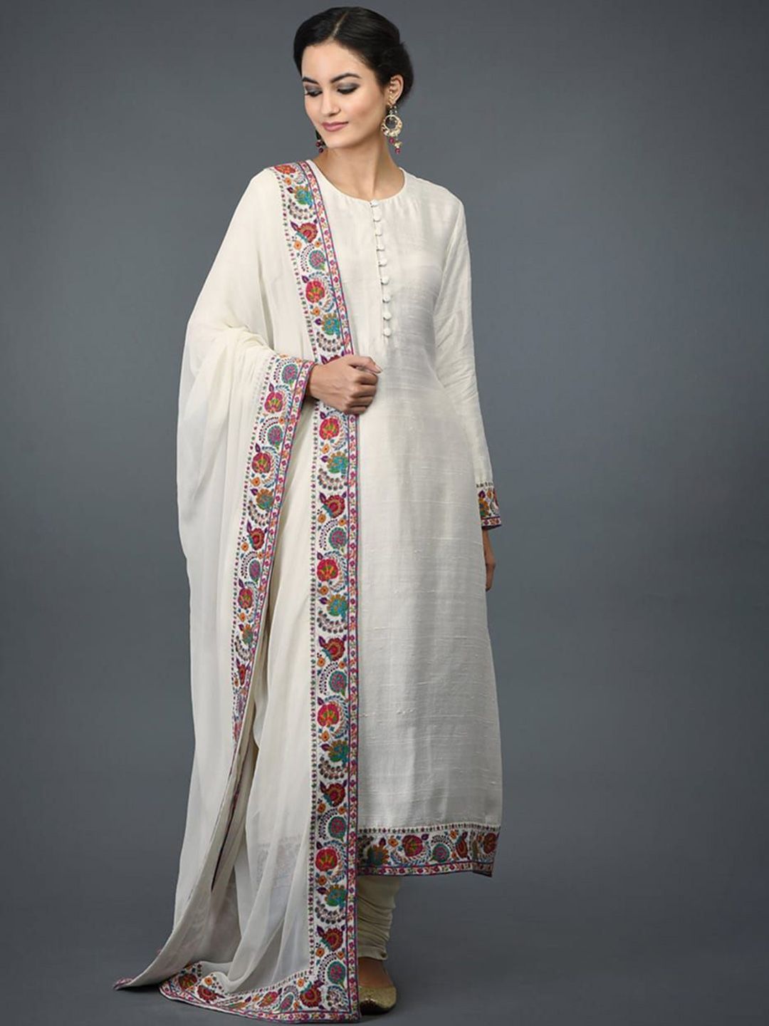 DMUNESH FASHION Women Solid Kurta with Churidar & Dupatta