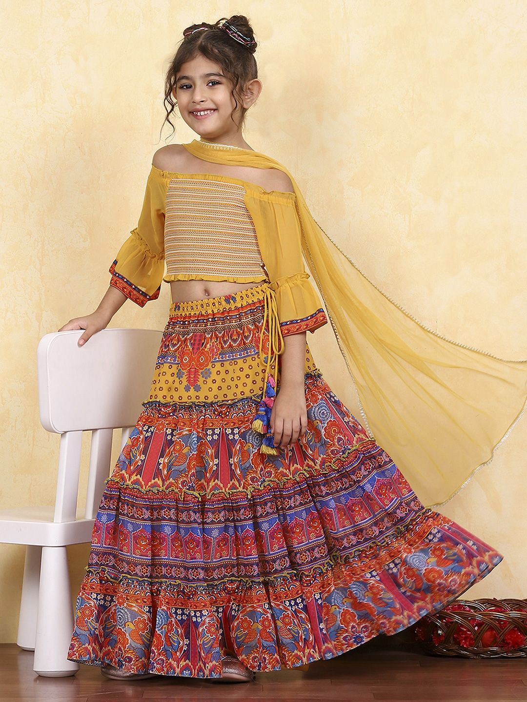 Biba Girls Embellished Ready to Wear Lehenga & Blouse With Dupatta-picture-14