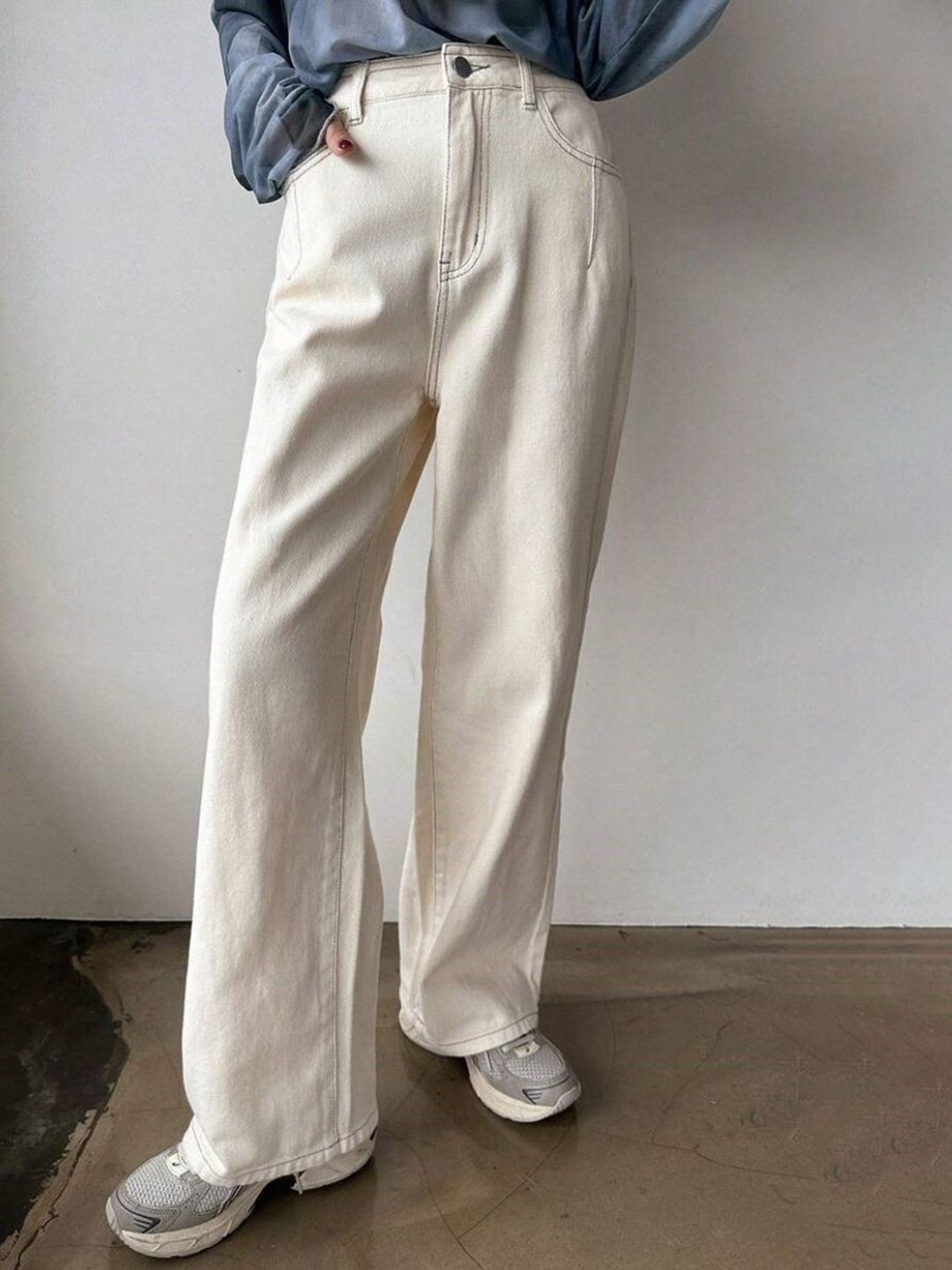 NUCOUTHS Women Super Wide Leg High-Rise Stretchable Jeans-picture-18