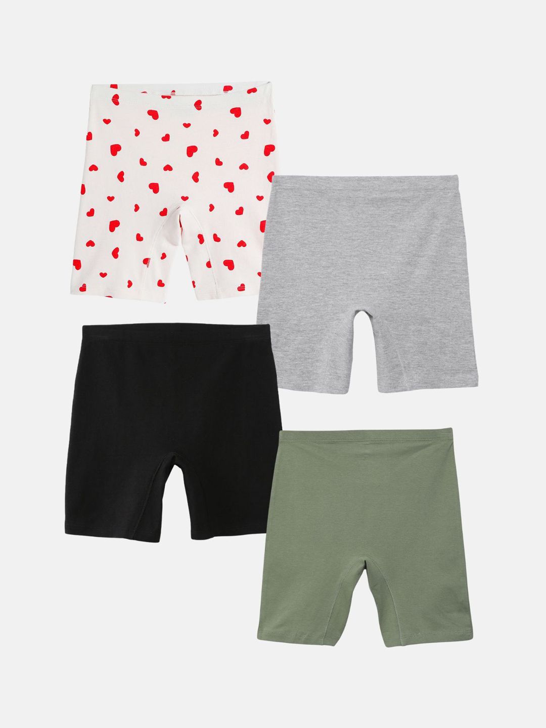 mackly Girls Pack Of 4 Floral Printed Cotton Shorts-picture-47