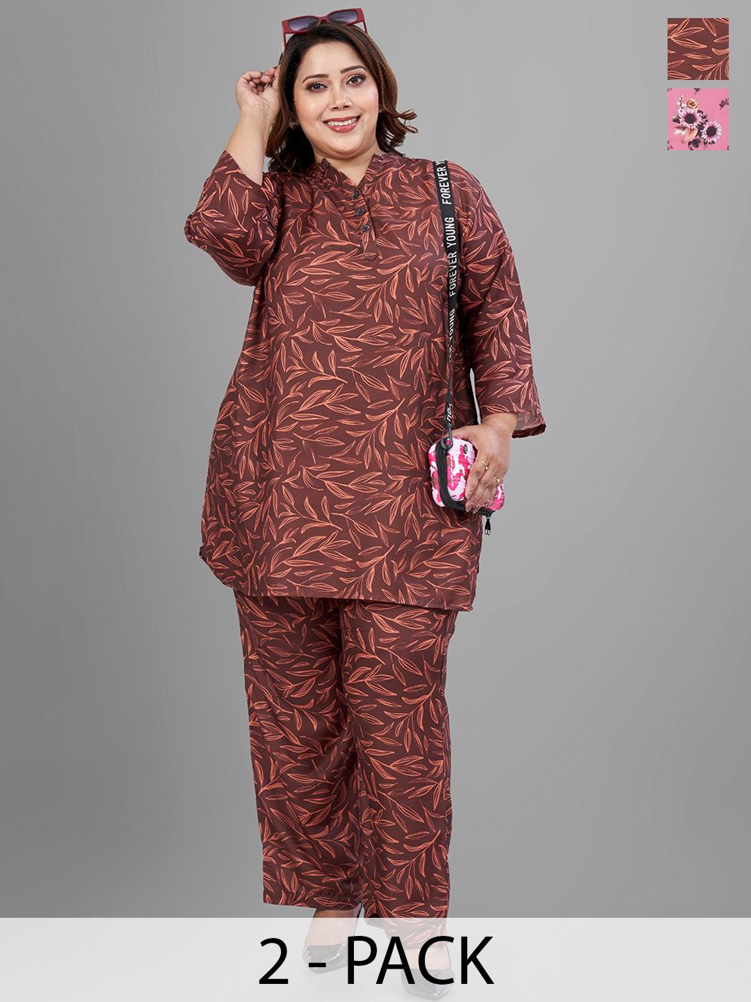 tittli Women Fully Printed Rayon Poly Fabric Printed 3XL Co-Ord Set-picture-36