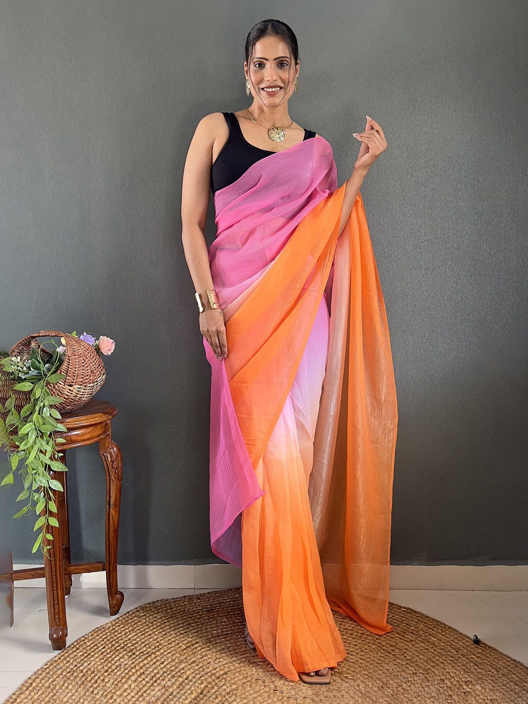 Mitera Women Georgette Tie & Dye Saree With Blouse-picture-14