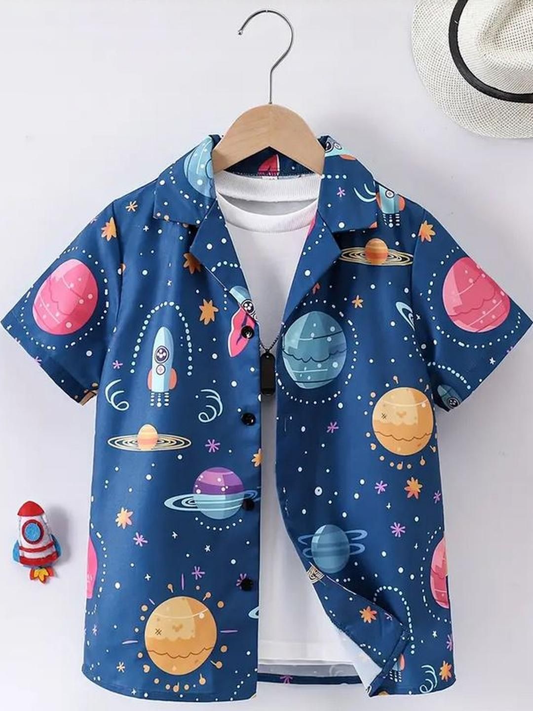 SHREE VANKIYA HANUMANJI FASHION Unisex Kids Printed Casual Shirt-picture-21