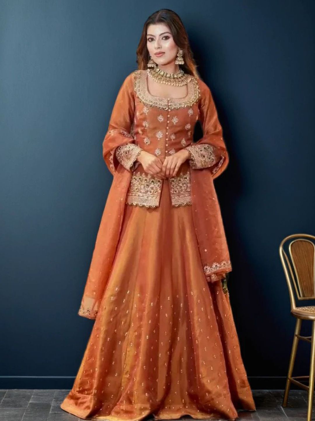 krisha fashion Embroidered Patchwork Ready to Wear Lehenga & Blouse With Dupatta