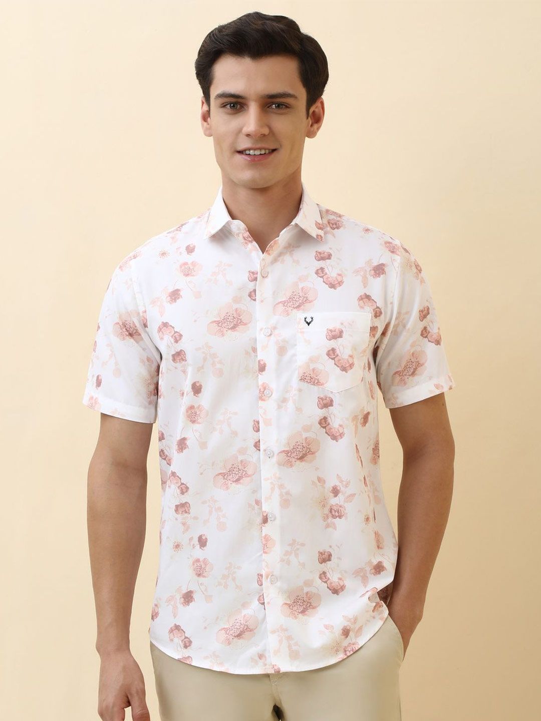 Allen Solly Men Slim Fit Floral Printed Spread Collar Cotton Casual Shirt-picture-12