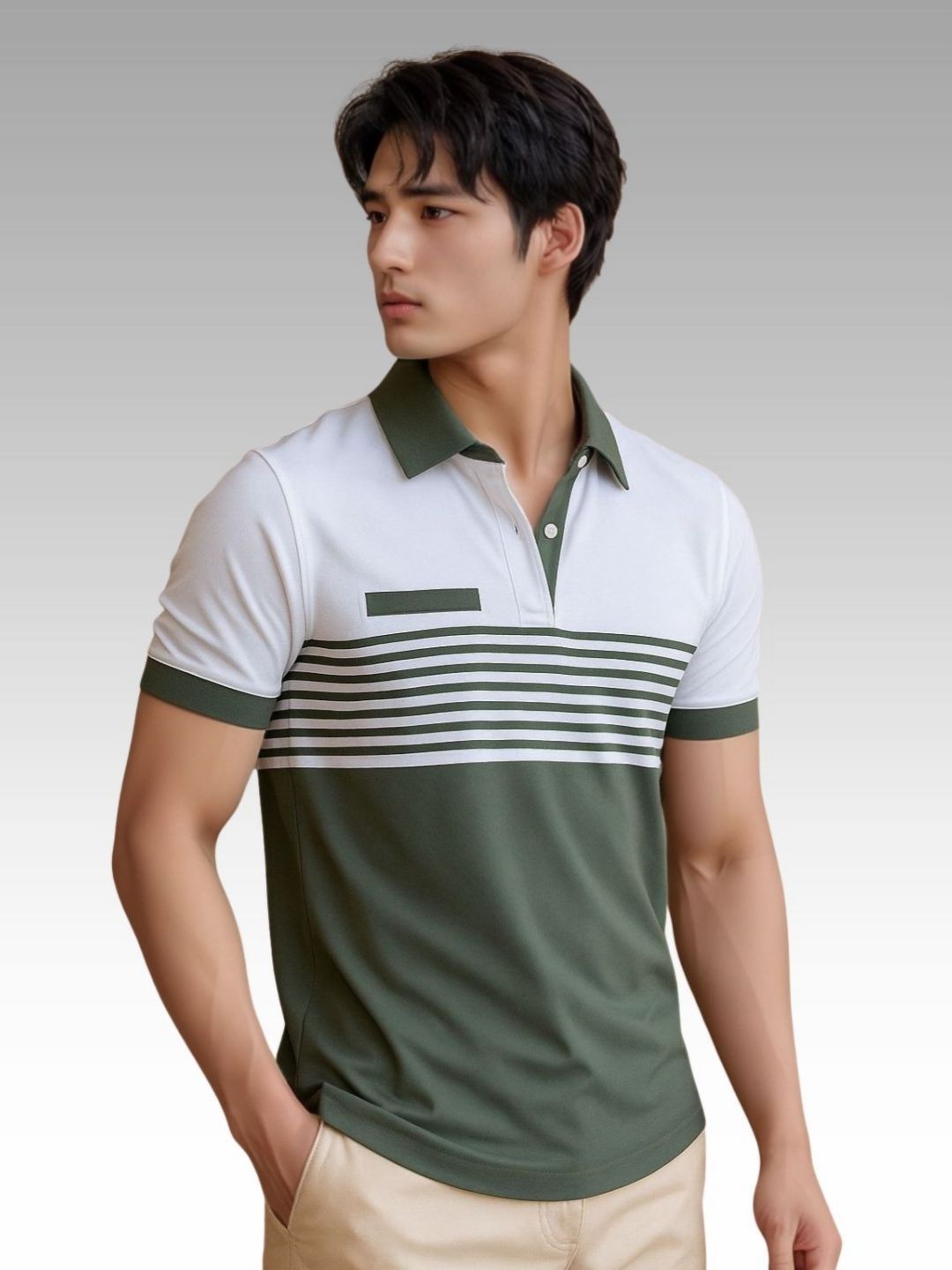 TAZO Men Colourblocked Polo Collar Cotton T-shirt-picture-11
