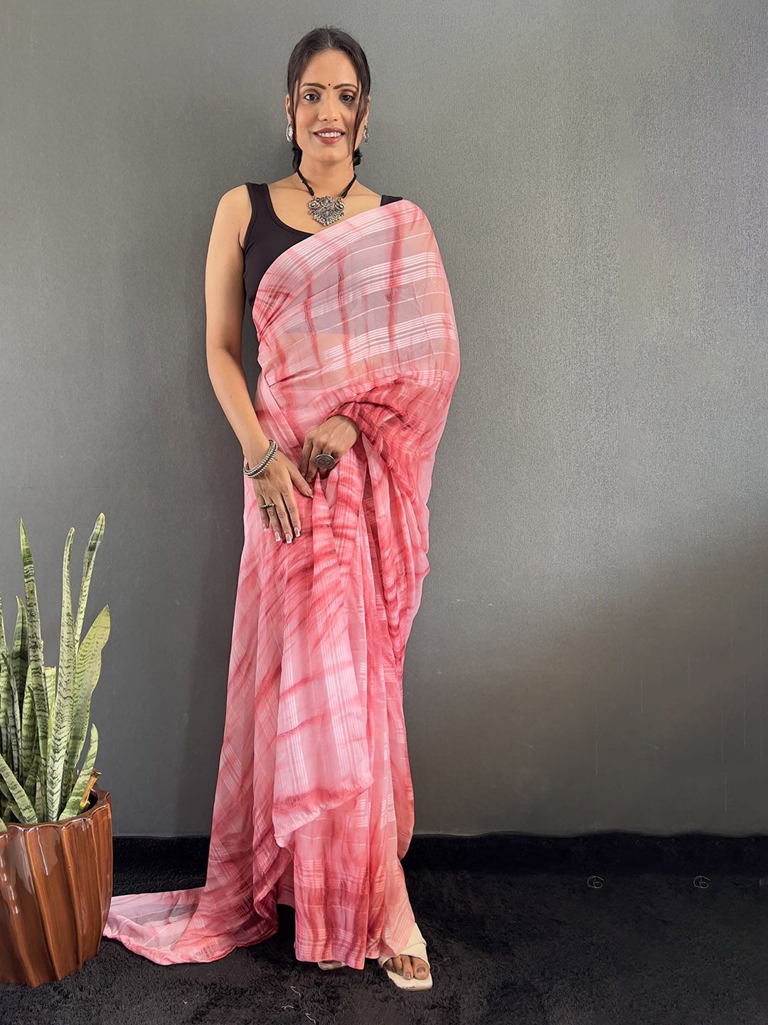 Mitera Tie Dye Pure Georgette Ready to Wear Saree-picture-32