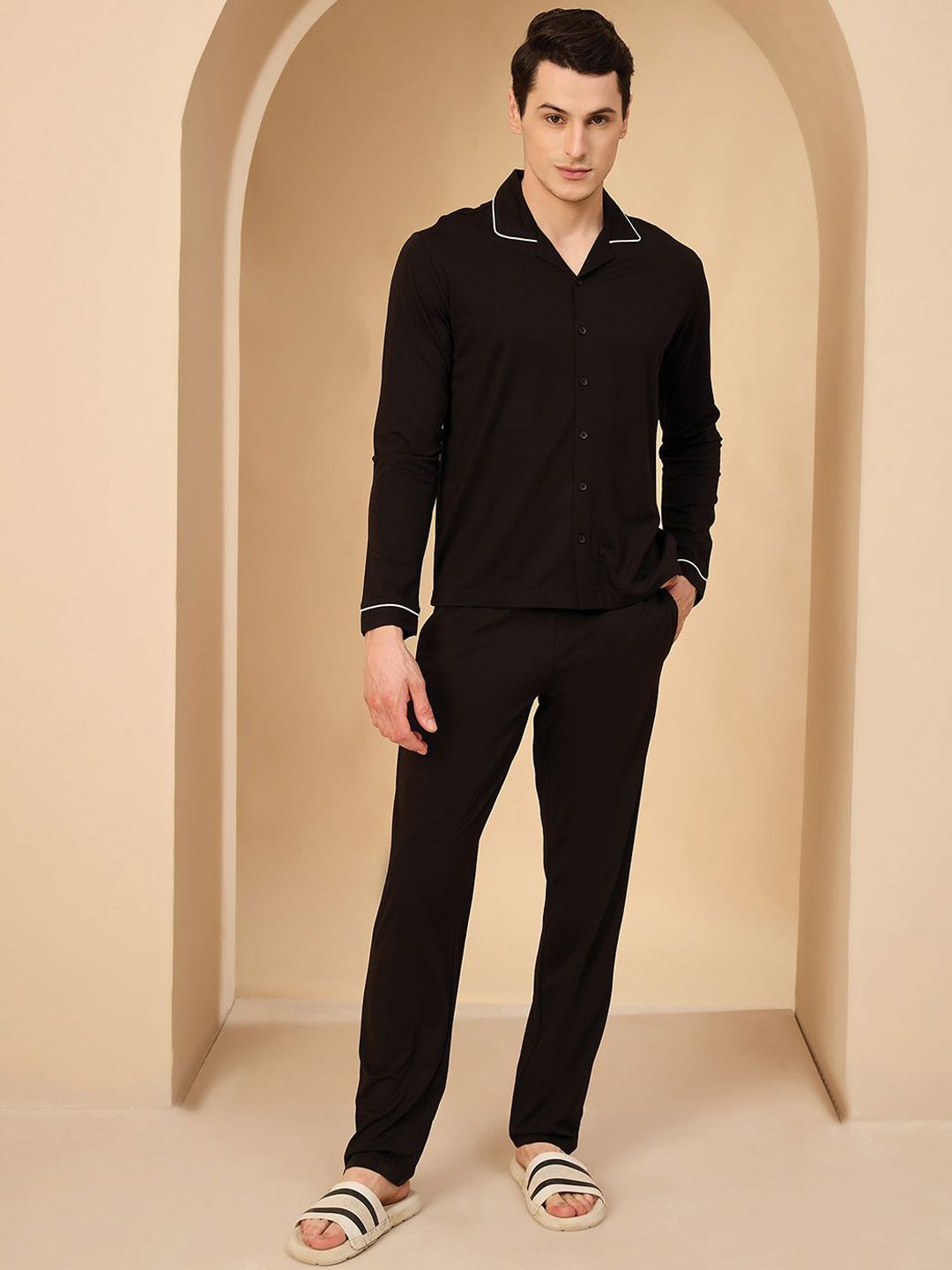 Sweet Dreams Men Shirt Collar Shirt & Pyjamas Night suit-picture-11