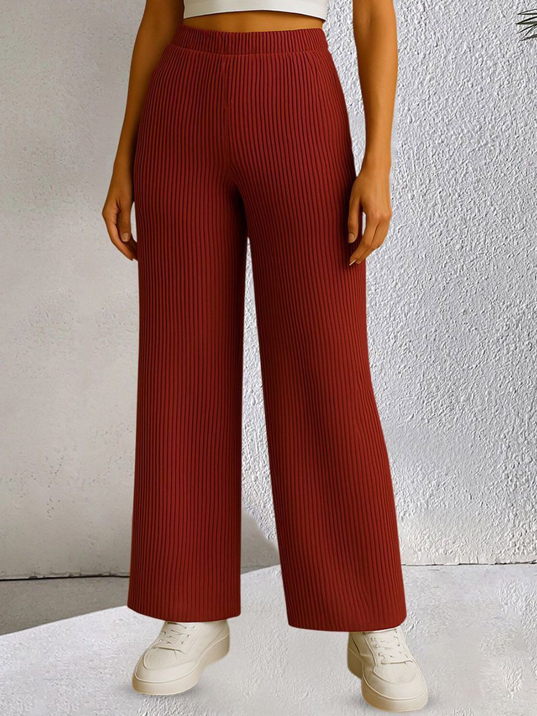 SWEETPEL Women Striped Slim Fit Trousers-picture-39