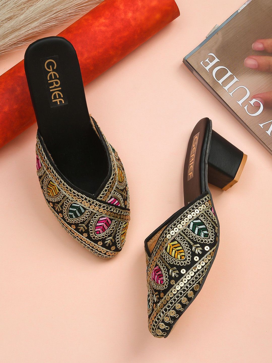 GERIEF Women Embellished Block Mules-picture-16
