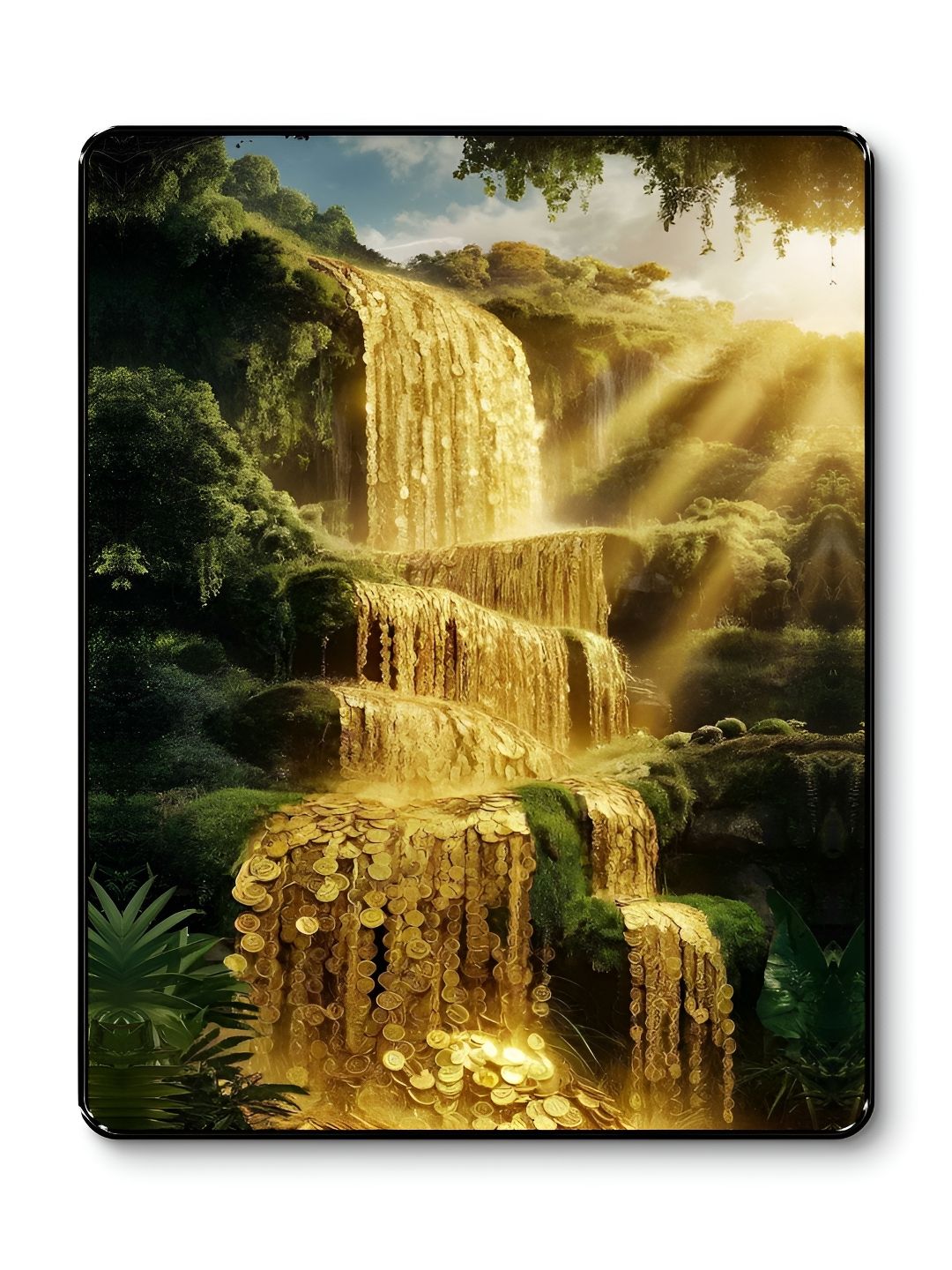 Myntra Elegant Homes Green & Gold-Toned Coin Waterfall Wall Art-image-11