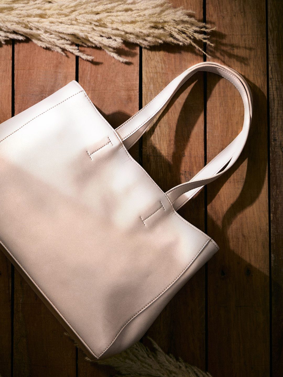 Mast & Harbour Beige Bowling Structured Handheld Tote Bag-picture-26