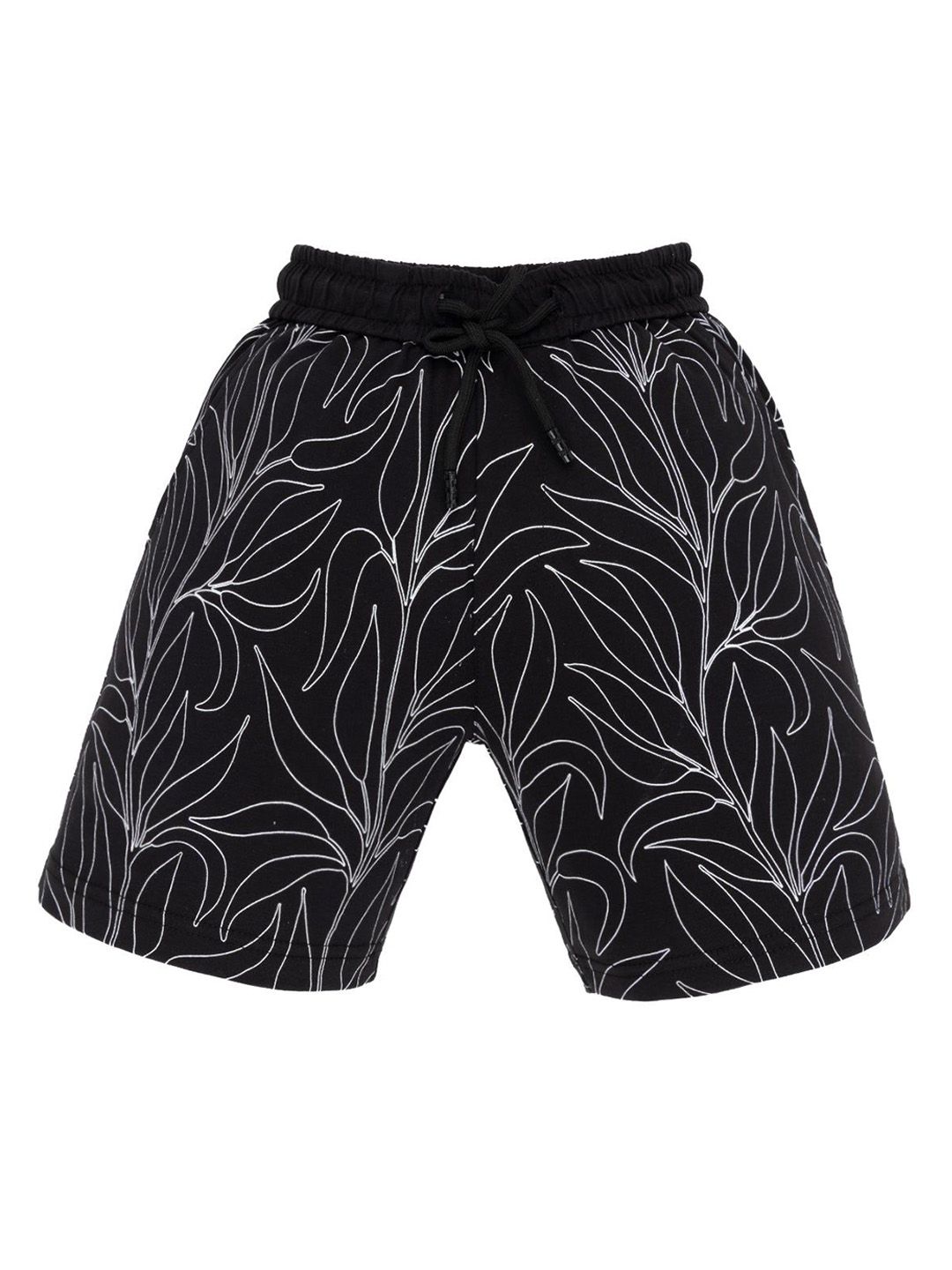 Status Quo Boys Leafy Printed Regular Fit Mid-Rise Cotton Shorts-picture-35