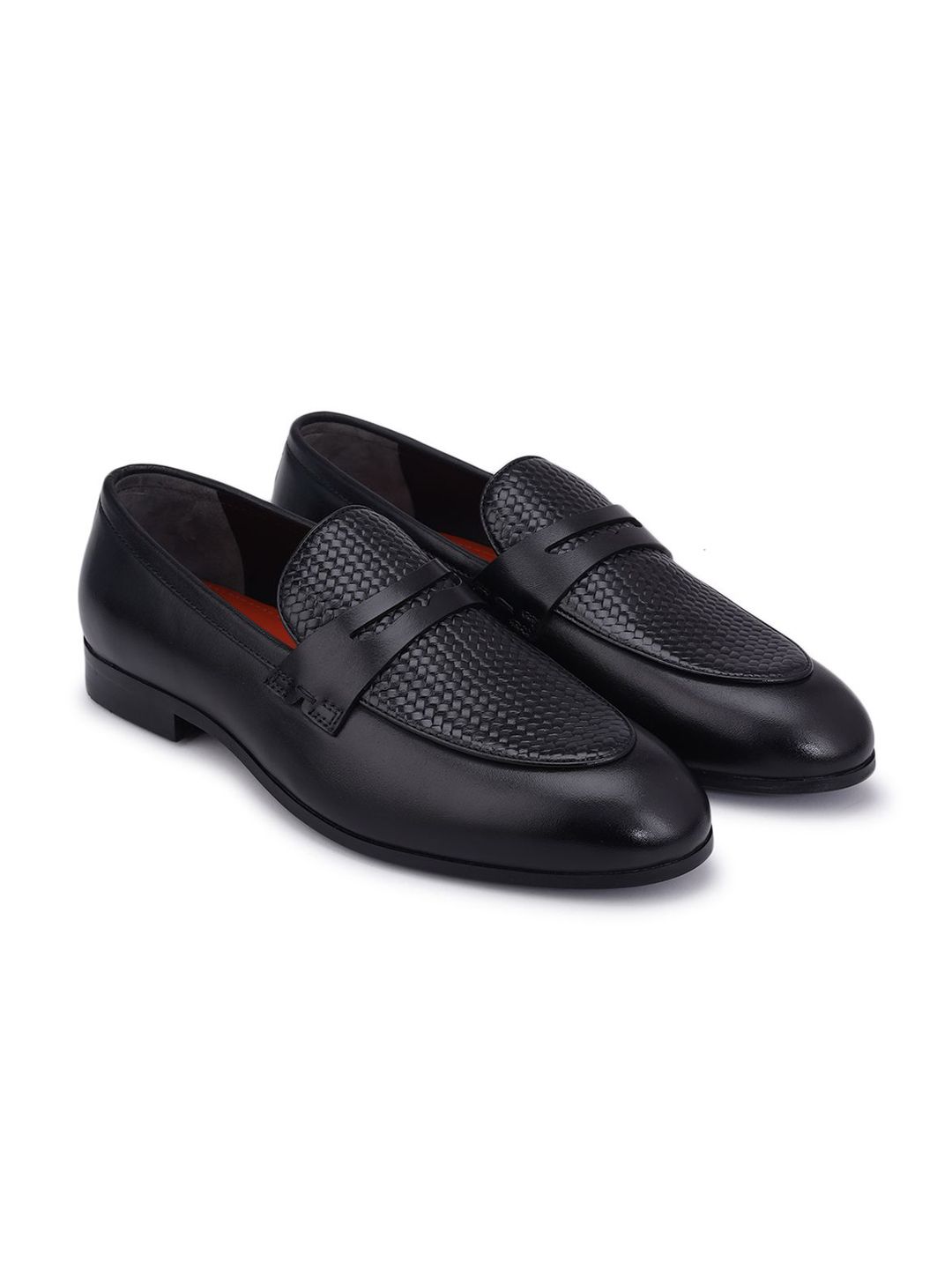 ROSSO BRUNELLO Men Textured Leather Formal Loafers-picture-49