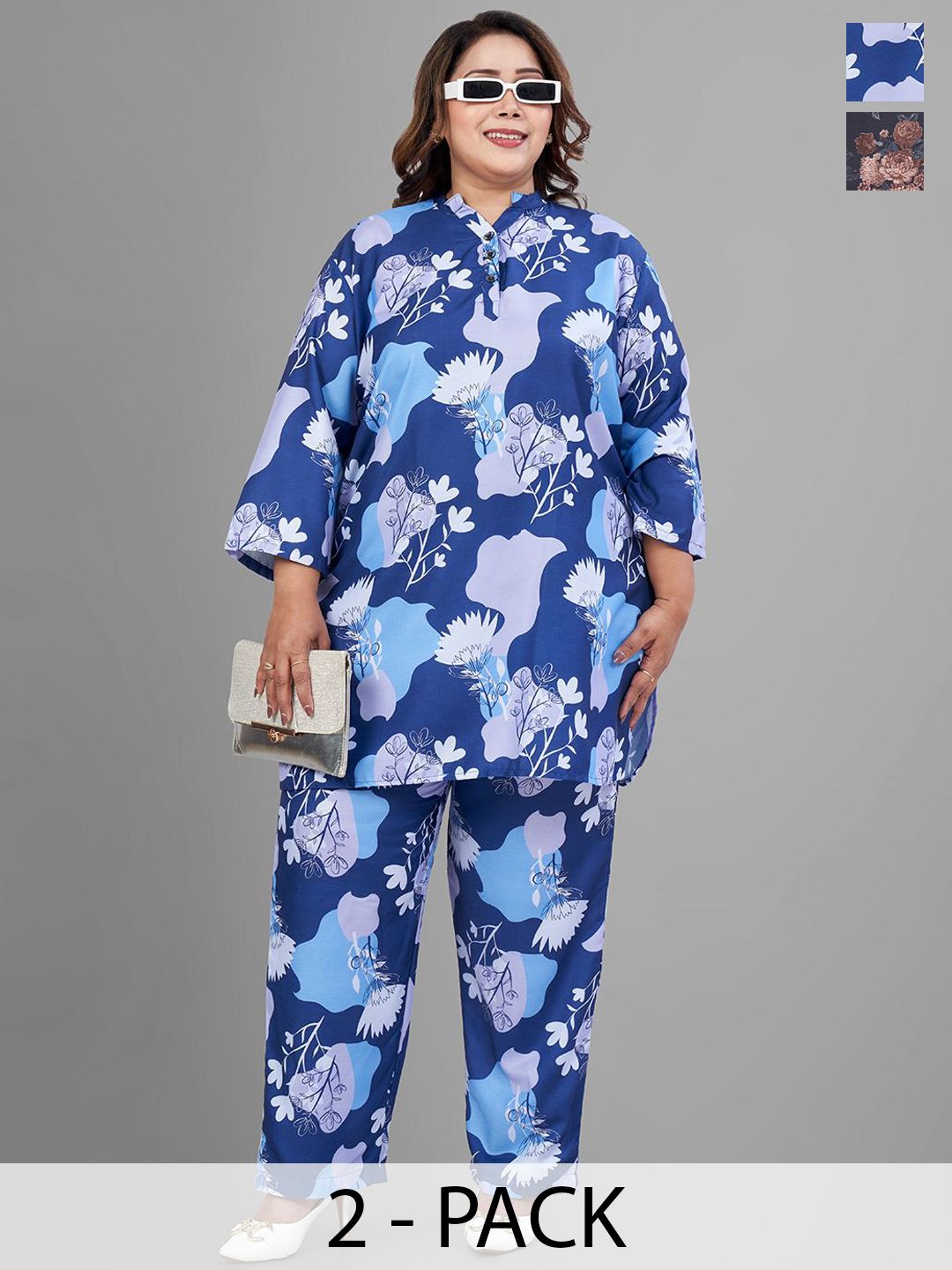 tittli Women Fully Printed Rayon Poly Fabric Printed 3XL Co-Ord Set-picture-17