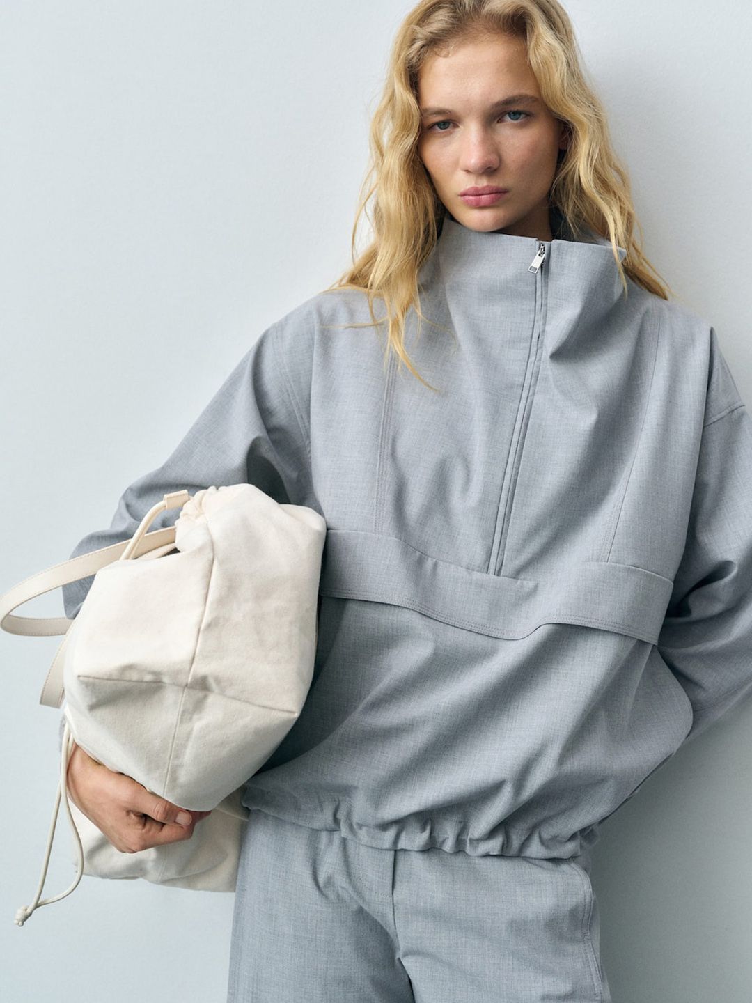 MANGO Mock Collar Oversized Tailored Jacket-picture-10