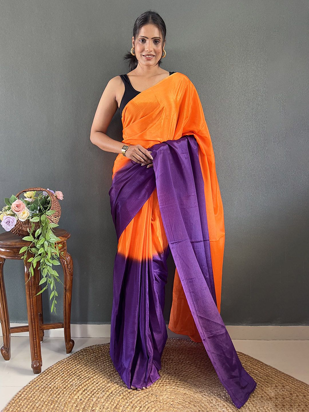 Mitera Colourblocked Pure Georgette Ready to Wear Saree-picture-36