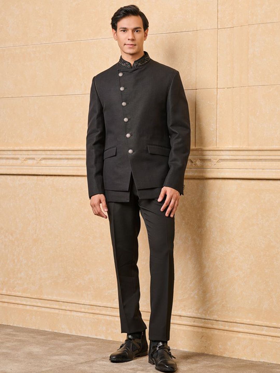 Tasva Linen Jodhpuri Bandhgala Blazer-picture-24