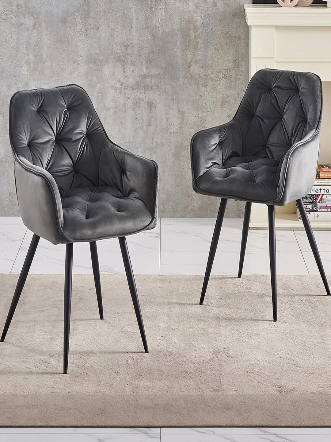 DOE BUCK Grey Tufted Runge Arm Chair