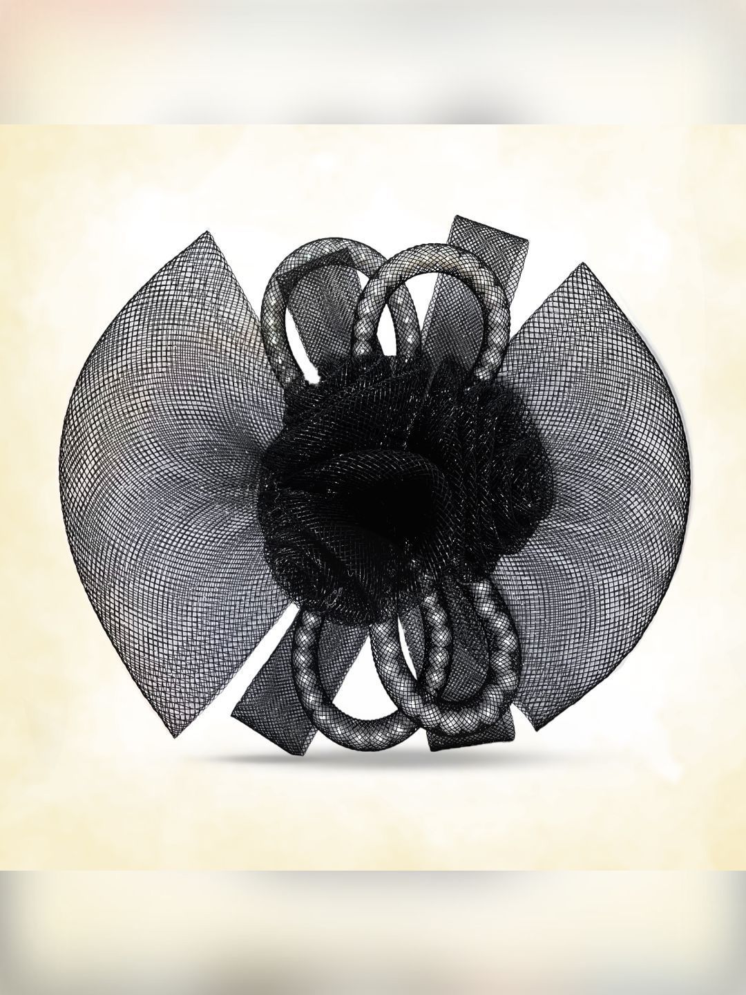 LYKAA Women Embellished Feather Flower Headpiece Fascinator Hat Hair Accessory Set-image-2