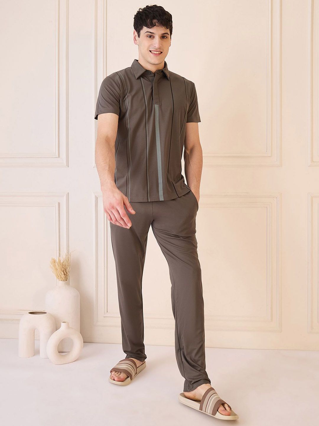 Sweet Dreams Men Striped T-Shirt & Pyjama Night suit-picture-12