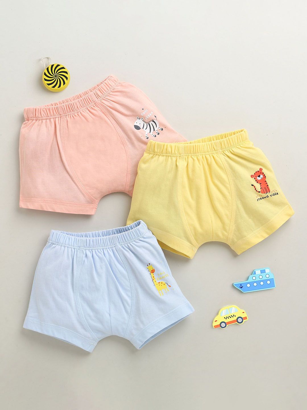 BUMZEE Boys Pack Of 3 Printed Cotton Trunks Peb10706-picture-6