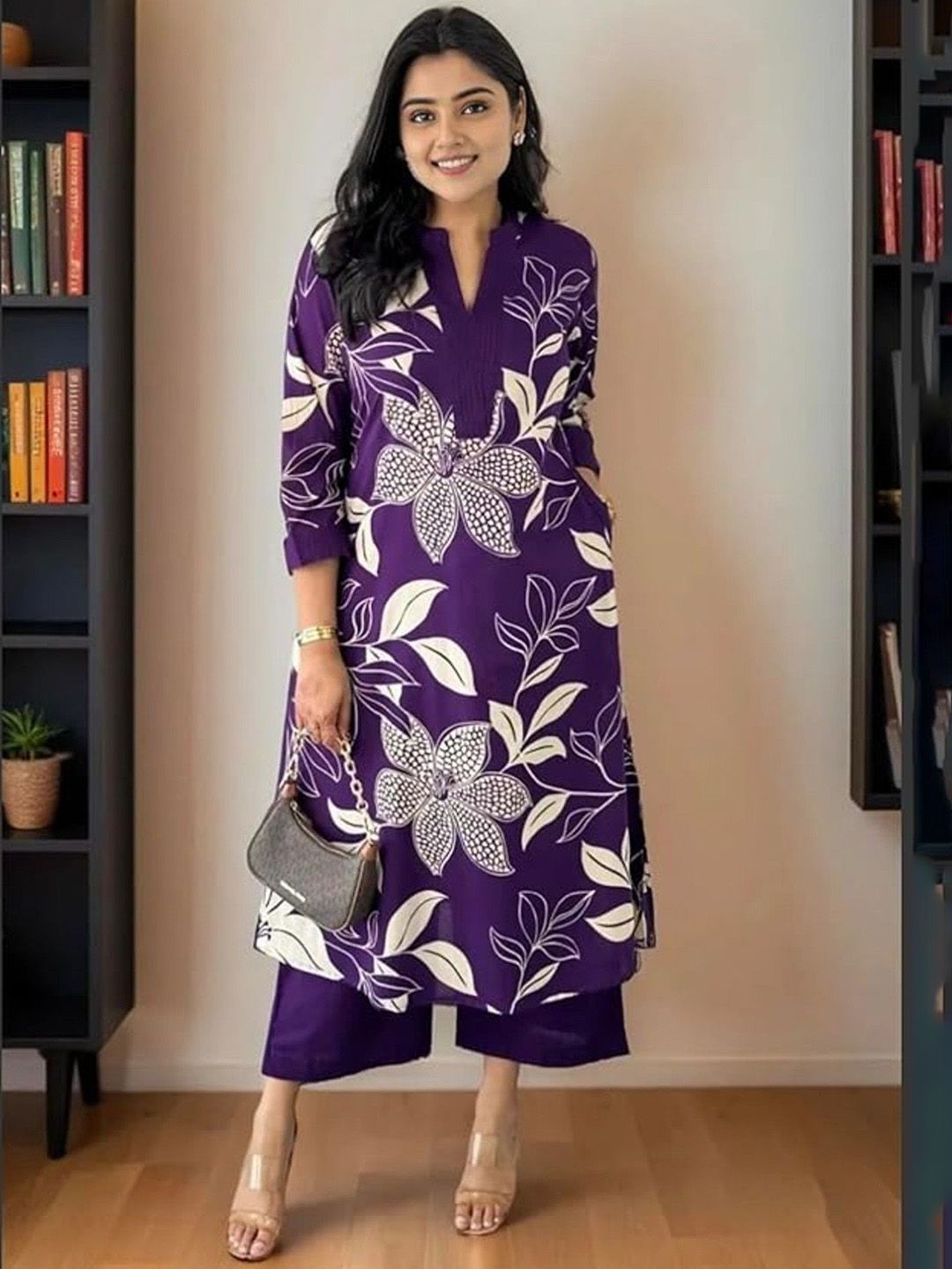 KALINI Women Floral Printed Kurta with Palazzo