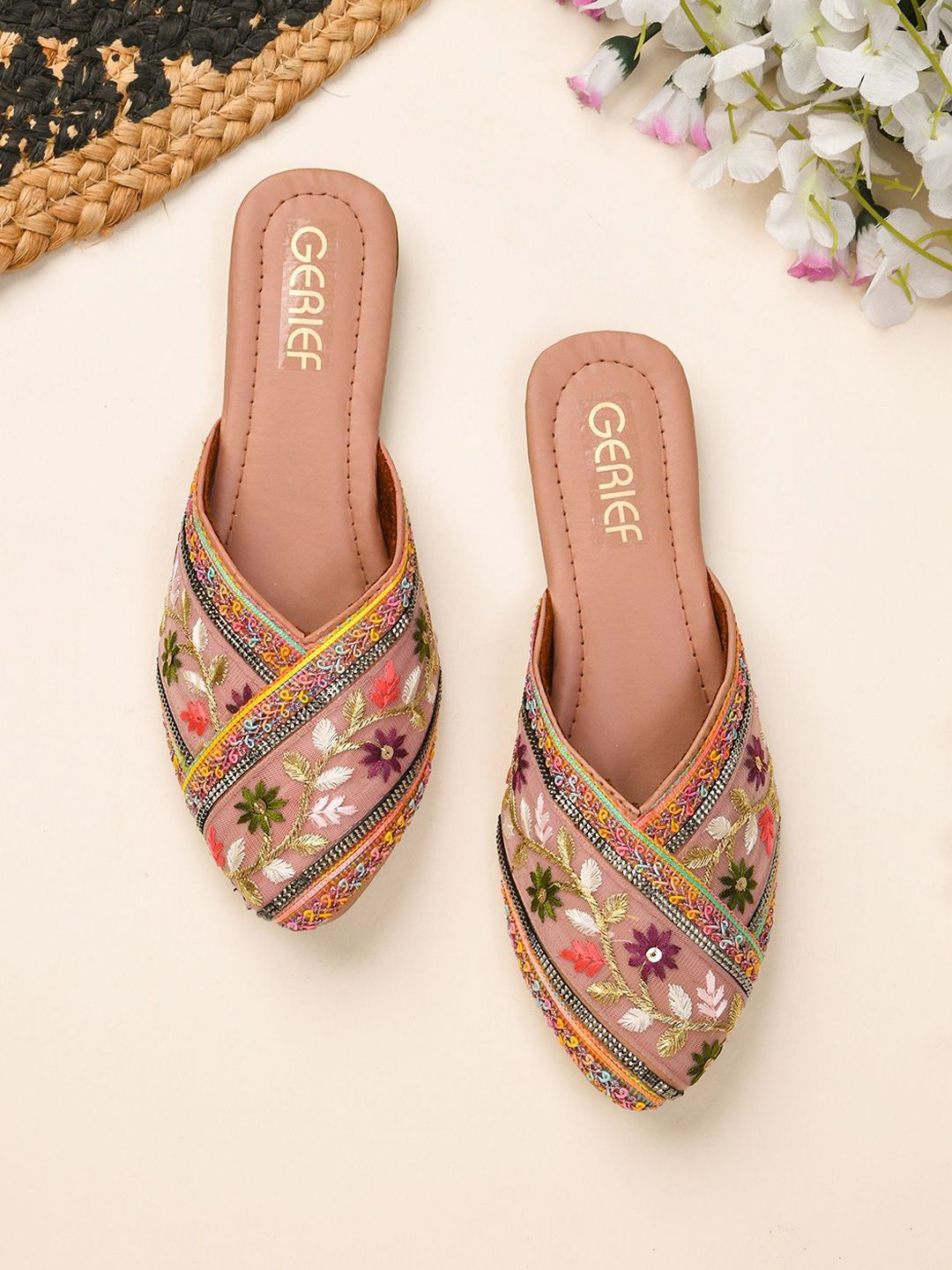 GERIEF Women Printed Pointed Toe Mules-image-13